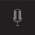 Microphone line icon, outline vector logo