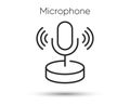 Microphone line icon. Podcast mic sign. Studio voice record. Vector Royalty Free Stock Photo