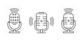 Microphone Line Icons