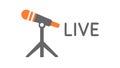 Microphone with LIVE Text - Broadcast & Performance Icon, vector design Generative AI Royalty Free Stock Photo