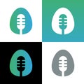 Microphone logo template, simple mic icon, podcast symbol vector