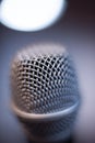 Microphone macro close up detail blue atmosphere Royalty Free Stock Photo