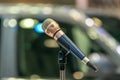 Microphone in meeting room use for amplify talk Royalty Free Stock Photo