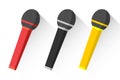 Microphone, microphone icon, microphone set on white background. Vector, cartoon illustration. Royalty Free Stock Photo