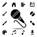 microphone, mike, mouthpiece icon. Simple glyph vector element of web, minimalistic icons set for UI and UX, website or mobile Royalty Free Stock Photo