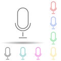 Microphone multi color set icon. Simple thin line, outline vector of web icons for ui and ux, website or mobile application Royalty Free Stock Photo