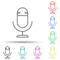 microphone multi color style icon. Simple thin line, outline vector of interview icons for ui and ux, website or mobile Royalty Free Stock Photo