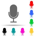 microphone multi color style icon. Simple thin line, outline vector of web icons for ui and ux, website or mobile application Royalty Free Stock Photo