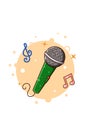 Microphone music icon cartoon illustration