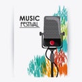 Microphone music sound media festival icon. Vector graphic Royalty Free Stock Photo