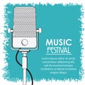 Microphone music sound media festival icon. Vector graphic Royalty Free Stock Photo
