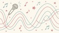 Microphone with Musical Notes and Sound Waves for Audio Production, vector design Generative AI Royalty Free Stock Photo
