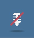 Microphone mute cross Icon in trendy flat style isolated on blue background, for your web design, app, logo. Vector