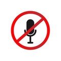 Microphone Mute Flat Icon. Simple Sign Of Technology. Vector Illustrated Symbol Royalty Free Stock Photo