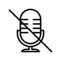 Microphone mute icon for audio silence