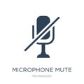 microphone mute icon in trendy design style. microphone mute icon isolated on white background. microphone mute vector icon simple Royalty Free Stock Photo