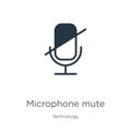 Microphone mute icon vector. Trendy flat microphone mute icon from technology collection isolated on white background. Vector