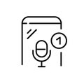 Microphone plus one notification. Pixel perfect, editable stroke