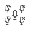 microphone, plus, remove, minus sign icons. Element of outline button icons. Thin line icon for website design and development,