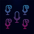 Microphone, plus, remove, minus sign nolan icon. Simple thin line, outline vector of web icons for ui and ux, website or mobile