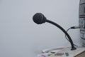 Microphone with a power amplifier in the recording room Royalty Free Stock Photo