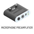 Microphone preamplifier electronic device signal processing isolated object Royalty Free Stock Photo