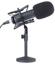 Microphone. Professional dynamic or condenser microphone. Radio broadcasting or podcast microphone Royalty Free Stock Photo