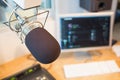 Microphone in radio station Royalty Free Stock Photo