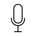 Microphone, record and voice podcast line sign. Mic symbol. Vector icon Royalty Free Stock Photo