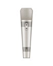 Microphone. Recorder or dictaphone for reporters. Record for multimedia. Audio podcast broadcast or music record