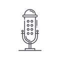 Microphone recording icon, linear isolated illustration, thin line vector, web design sign, outline concept symbol with Royalty Free Stock Photo