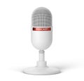 Microphone for recording podcasts isolated on white background