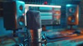 The microphone in recording studio.AI generated image Royalty Free Stock Photo
