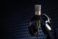Microphone in recording studio Royalty Free Stock Photo