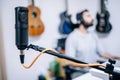 Microphone in home recording studio Royalty Free Stock Photo