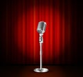 Microphone and red curtain Royalty Free Stock Photo