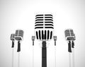 Microphone represents loudspeaker and performer like a singer - 3d illustration