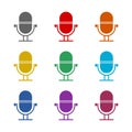 Microphone retro icon isolated on white background. Set icons colorful Royalty Free Stock Photo