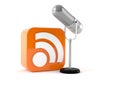 Microphone with RSS icon Royalty Free Stock Photo
