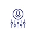 microphone settings line icon on white Royalty Free Stock Photo