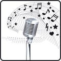 Microphone sheet music Royalty Free Stock Photo