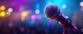 The microphone shining brightly in a vibrant concert atmosphere..AI generated image Royalty Free Stock Photo