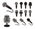 Microphone silhouette Royalty Free Stock Photo