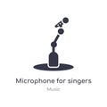 microphone for singers outline icon. isolated line vector illustration from music collection. editable thin stroke microphone for