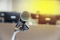 Microphone soft focus on blur abstract background Royalty Free Stock Photo