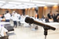 Microphone soft focus on blur abstract background Royalty Free Stock Photo