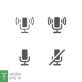 Microphone in solid trendy style. Record, recording Studio Symbol Royalty Free Stock Photo