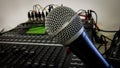 Microphone And Sound Mixer Record Panel Royalty Free Stock Photo