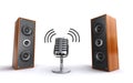 Microphone and speakers Royalty Free Stock Photo