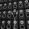 Microphone And Speakers Show Music Performance Concert Or Entertainment Royalty Free Stock Photo